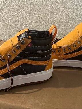 Vans High Top Sneakers in Black & Mustard Yellow